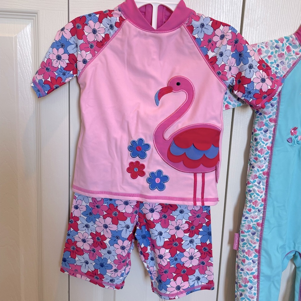 JoJo Maman Bebe Swim suits. Pink one is excellent used condition! Sz 1-2yrs.